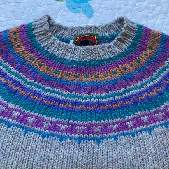 Vintage 90s Fair Isles Colourful Wool Sweater 🦄 - Picture 4 of 6